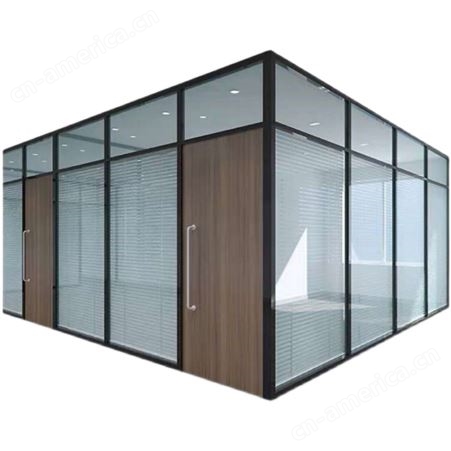 双玻百叶写字楼办公室不锈钢玻璃高隔断墙装修 承接装饰工程
