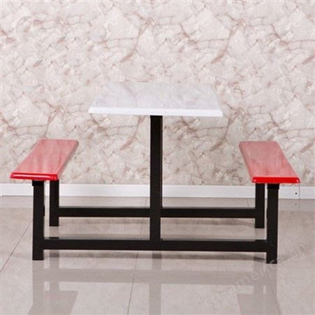 员工食堂餐桌椅连体四人位 学校食堂不锈钢材质120*60*140cm