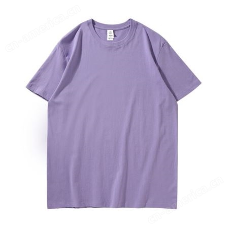 团体服活动刺绣紫色，粉色200克纯棉工厂直销