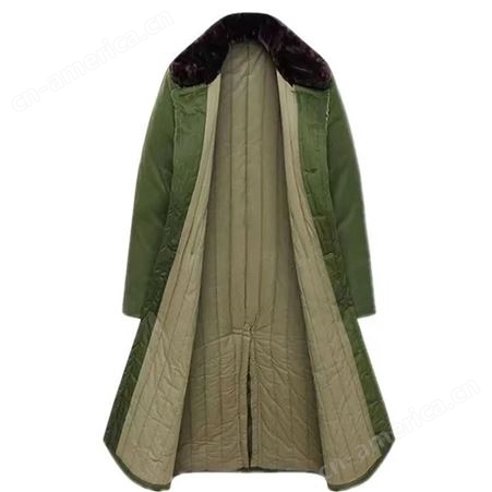 军绿色梳棉棉大衣 保安执勤御寒防风棉服 款式规格全 可定制