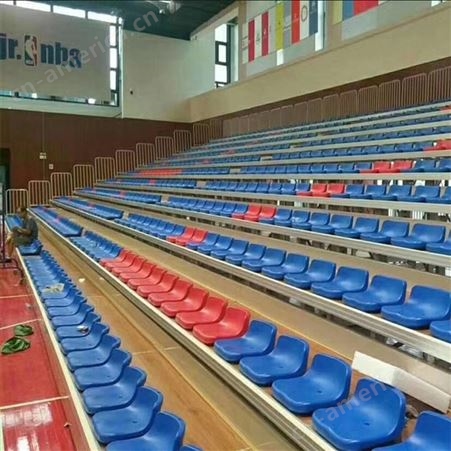 华丽体育体育场看台电动伸缩座椅室外活动固定座椅篮球场中空塑料观众坐席