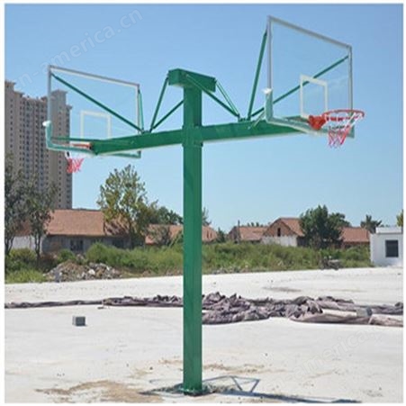 华丽体育固定式 地埋篮球架成人户外标准比赛方管180学校广场圆管篮球架