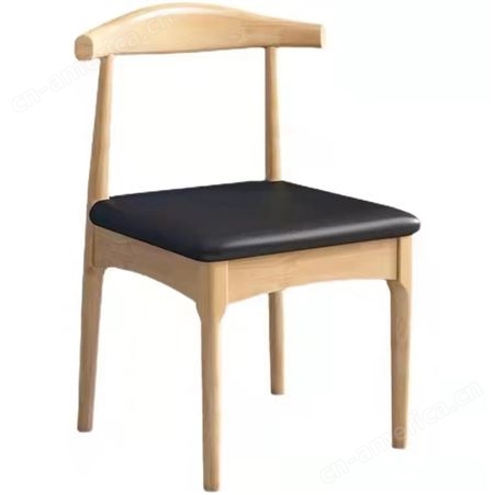 批发牛角椅实木椅阅览椅原木色学习椅学校单位家庭可用