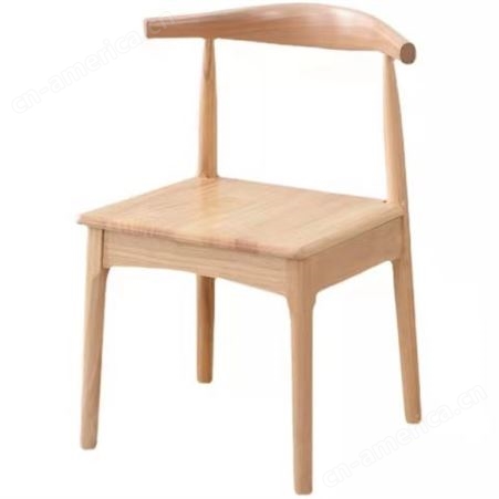 批发牛角椅实木椅阅览椅原木色学习椅学校单位家庭可用